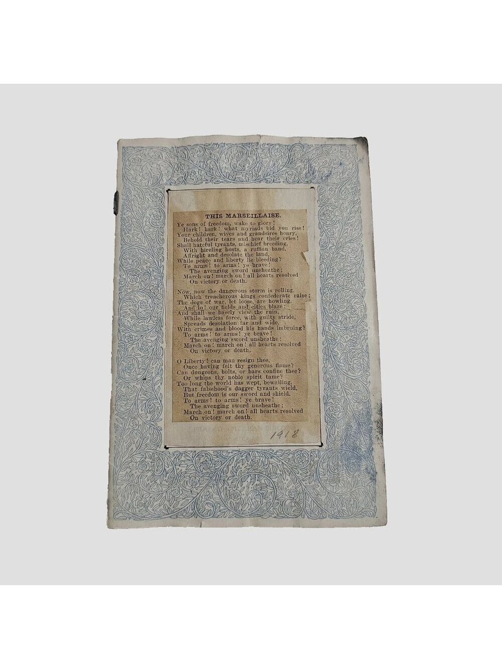 World War I-era American Handmade Souvenir Booklet 1918 Poetry Comics